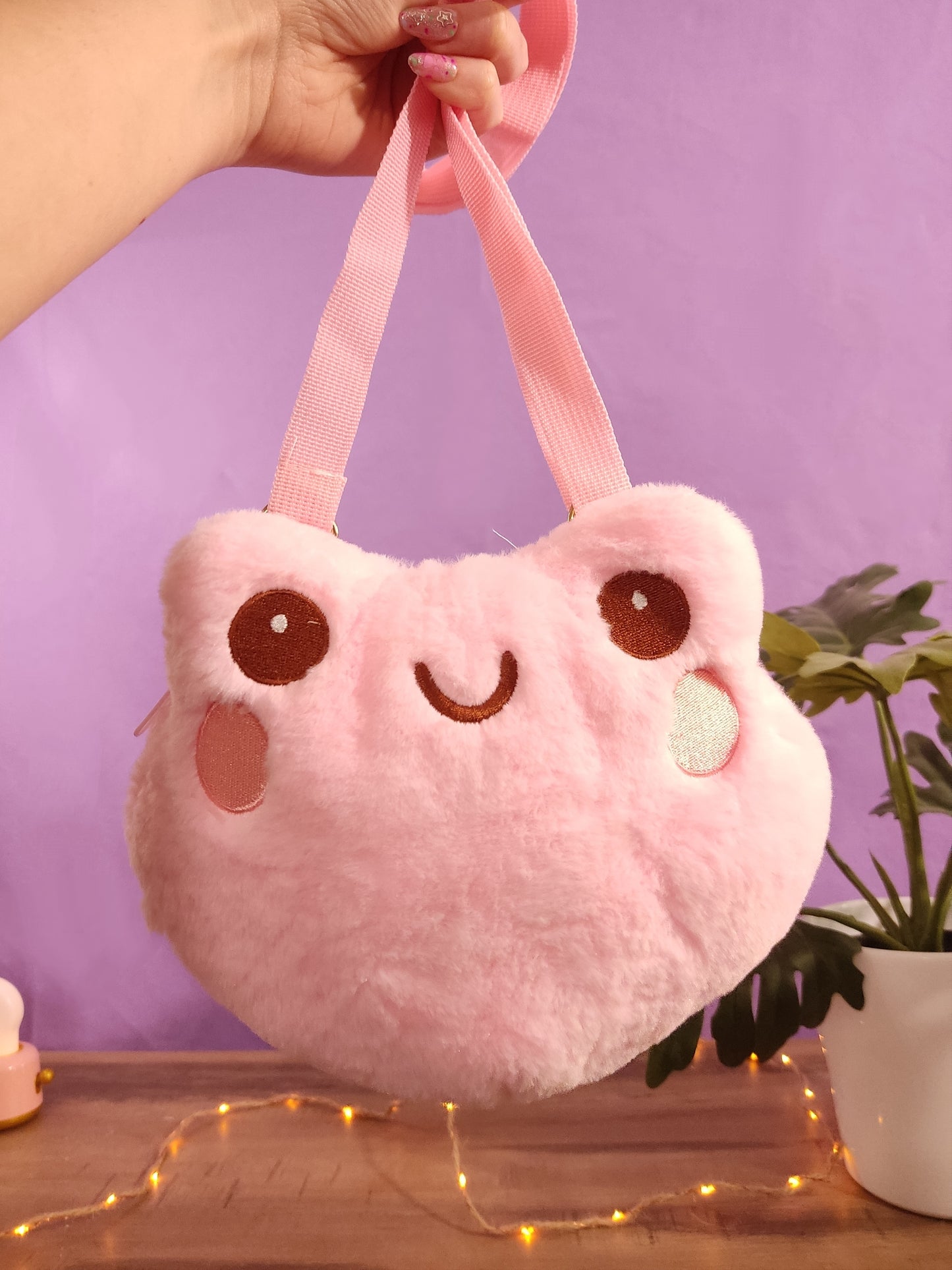 Sac Bandoulière Grenouille Rose Kawaii | Sac Peluche Mignon | Sac à Main Original