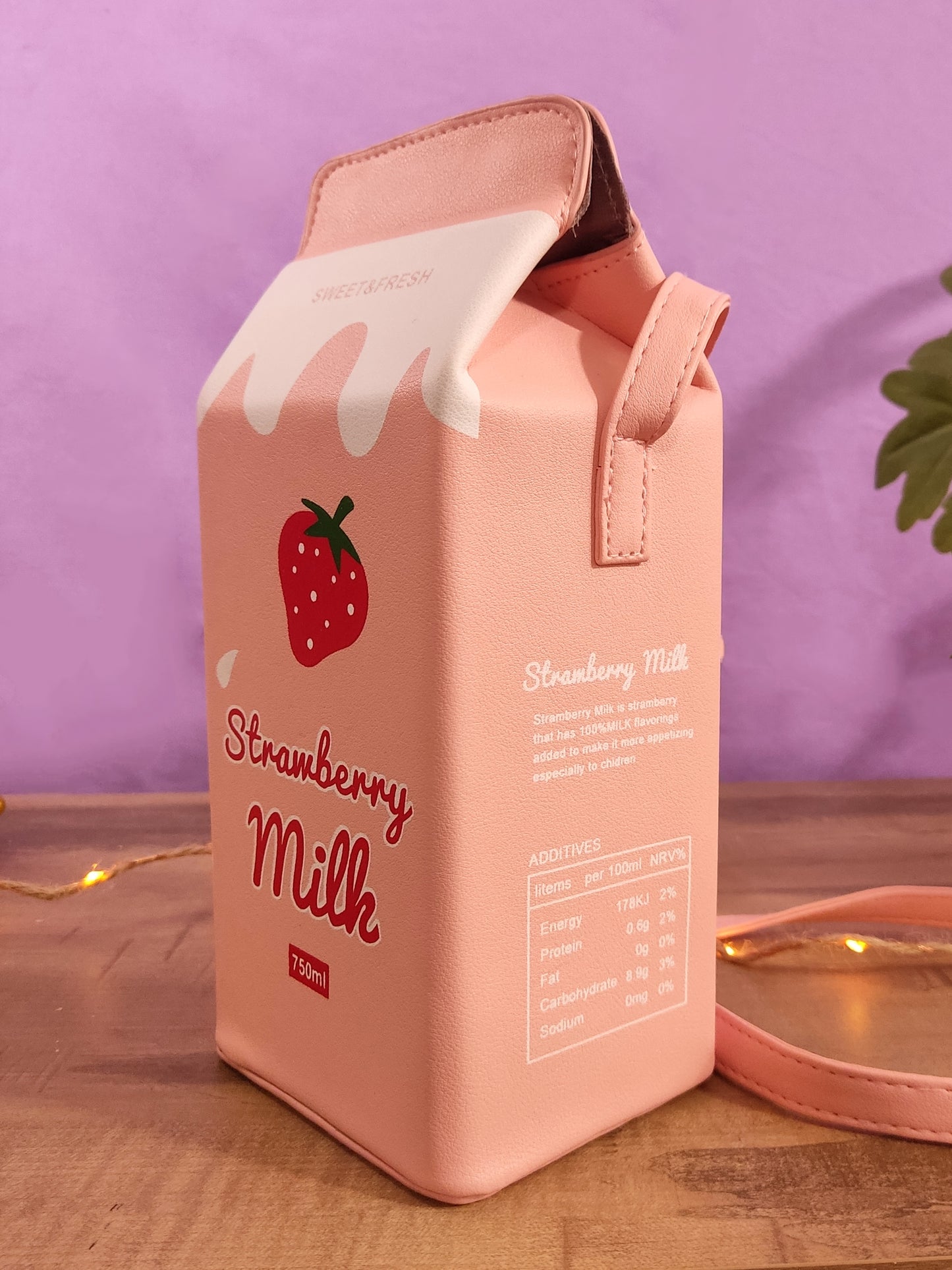 Sac Brique de Lait Fraise Kawaii | Sac à Main Original Tendance