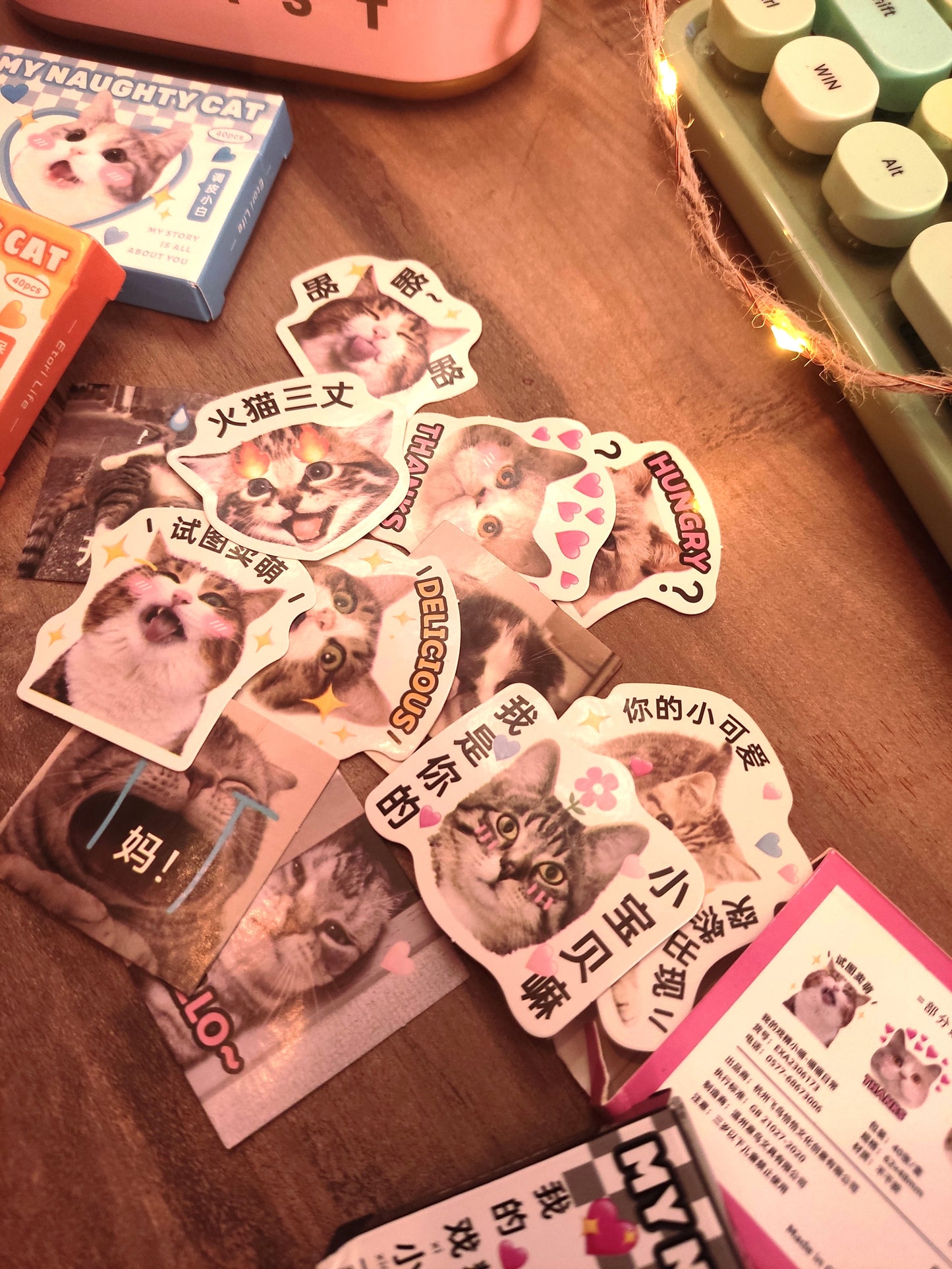 Stickers Chats Adorables et Drôles - Lot de 40 - Autocollants Kawaii & Drôles