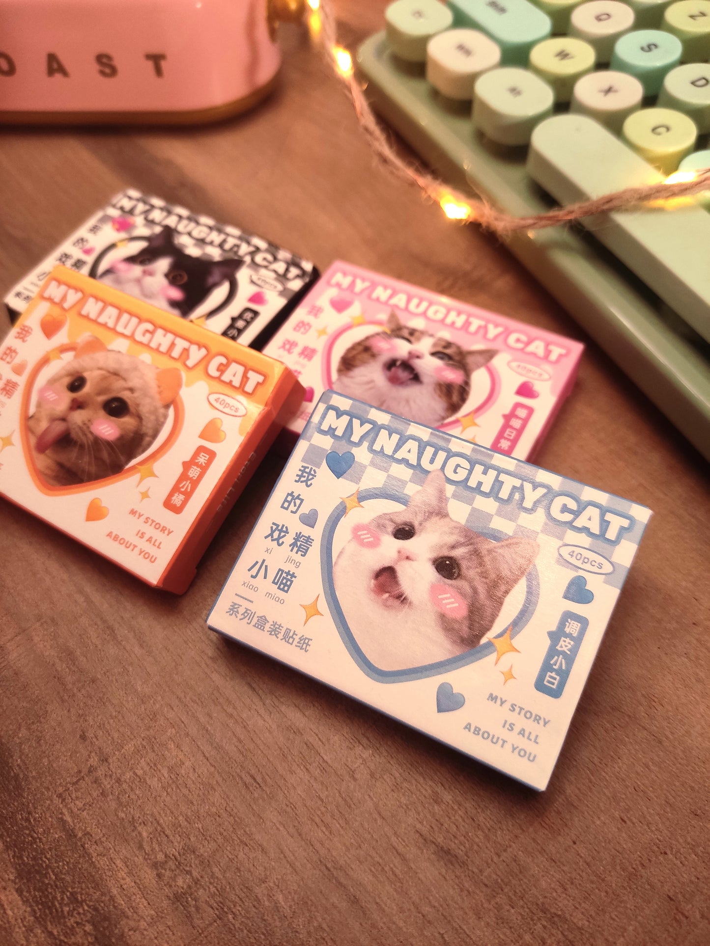 Stickers Chats Adorables et Drôles - Lot de 40 - Autocollants Kawaii & Drôles