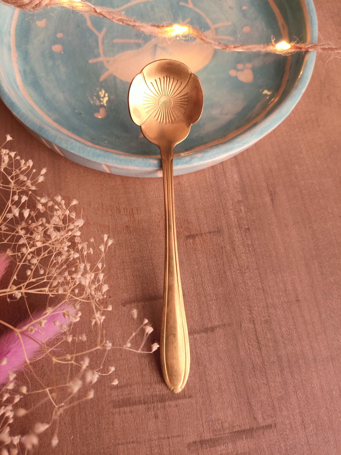 Cuillère en Forme de Fleur | Dorée | Acier Inoxydable