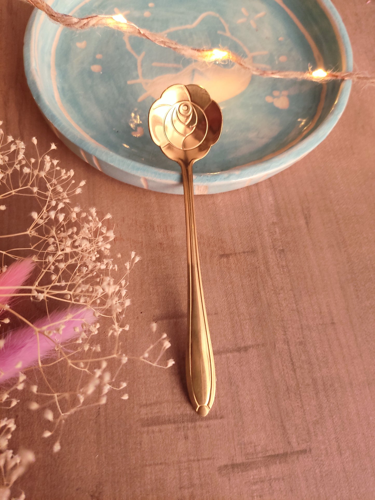 Cuillère en Forme de Fleur | Dorée | Acier Inoxydable