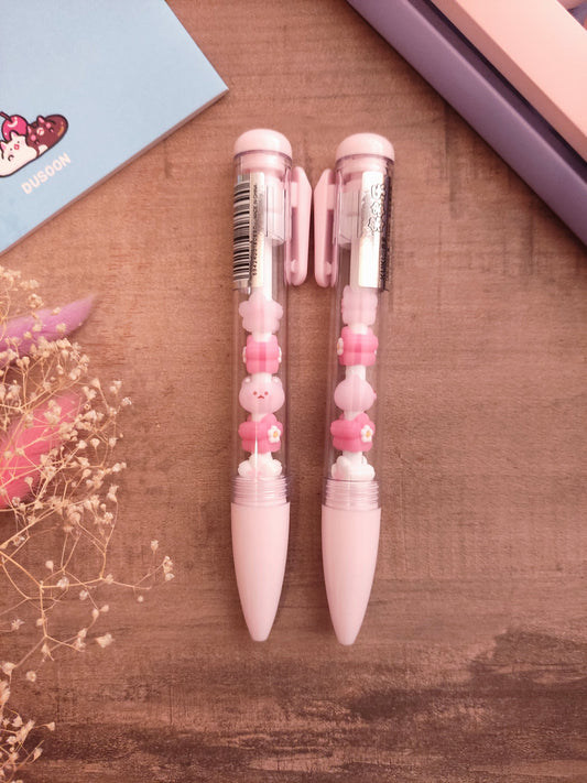 Stylo fantaisie chat et fleurs kawaii pour la rentrée des classes.