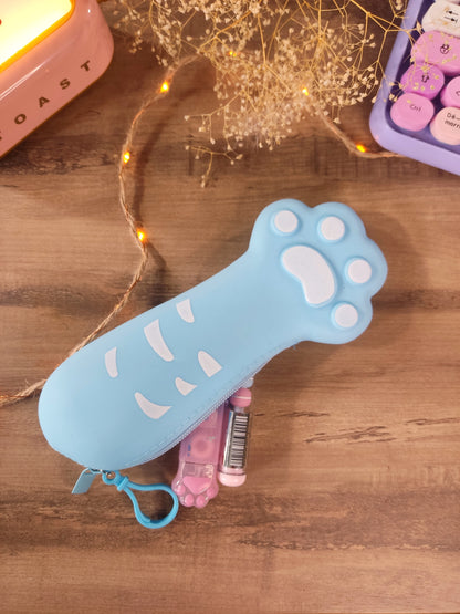 Trousse Patte de Chat en Silicone | Pochette Kawaii Originale | Étui à Crayons Doux & Mignon