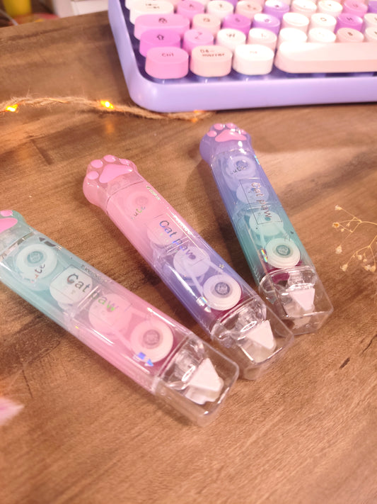 Crayon patte de chat 2-en-1 Typex et Colle Roller | Accessoire Bureau Pratique & Original